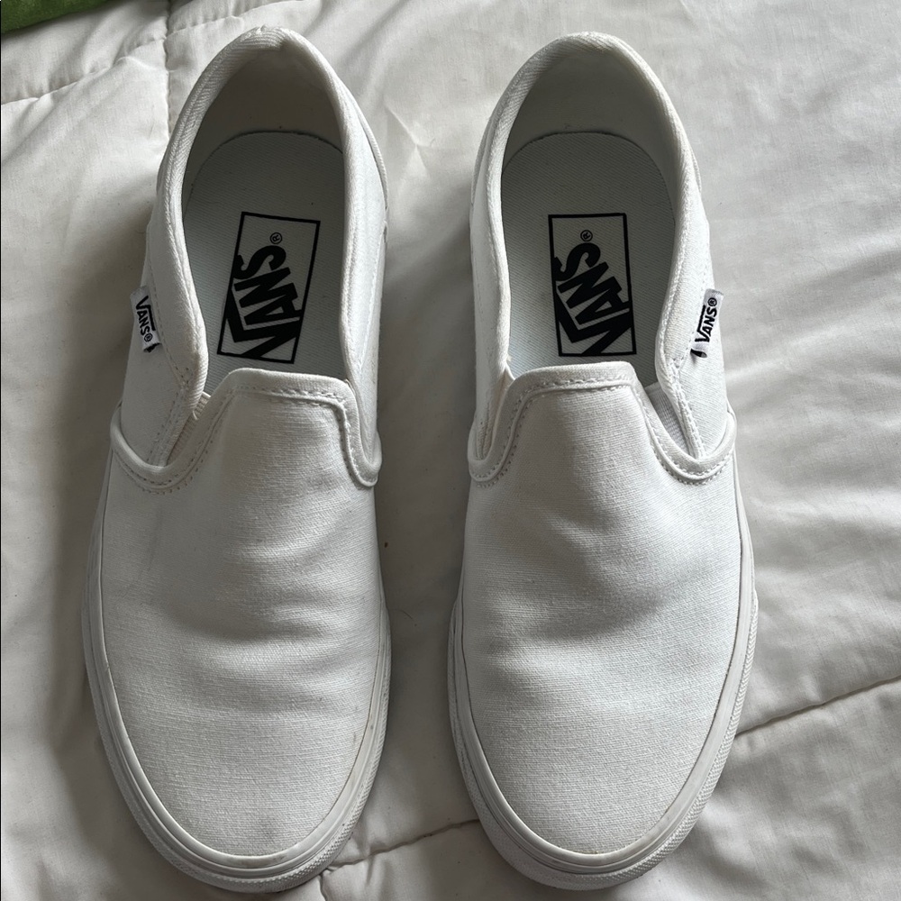 Vans Woman’s Classic White Slip-On Sneakers